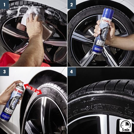 Засіб по догляду і чорнінню шин глянцевий 400 мл SONAX XTREME Reifenglanzspray Wet Look (235300), зображення 9