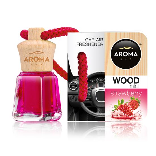 Автомобільний ароматизатор Aroma Car Wood Mini - Strawberry 4 мл (927085), Аромат: Strawberry